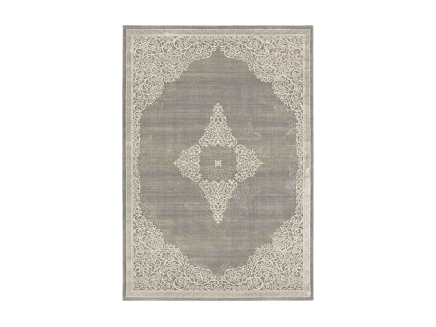 Tappeto orientale 80x150 rettangolo grigio e beige intrecciato motivo etnico MEDAROND