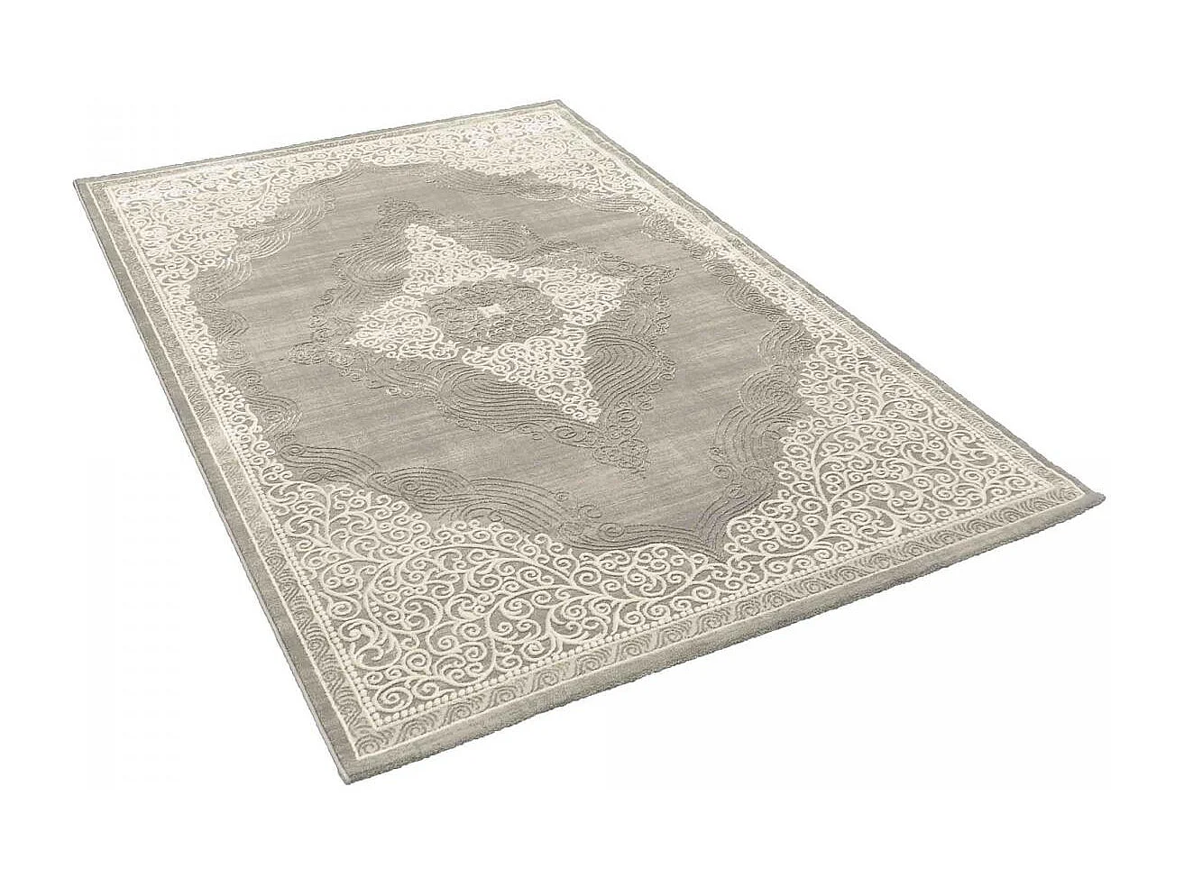 Tappeto orientale 80x150 rettangolo grigio e beige intrecciato motivo etnico MEDAROND