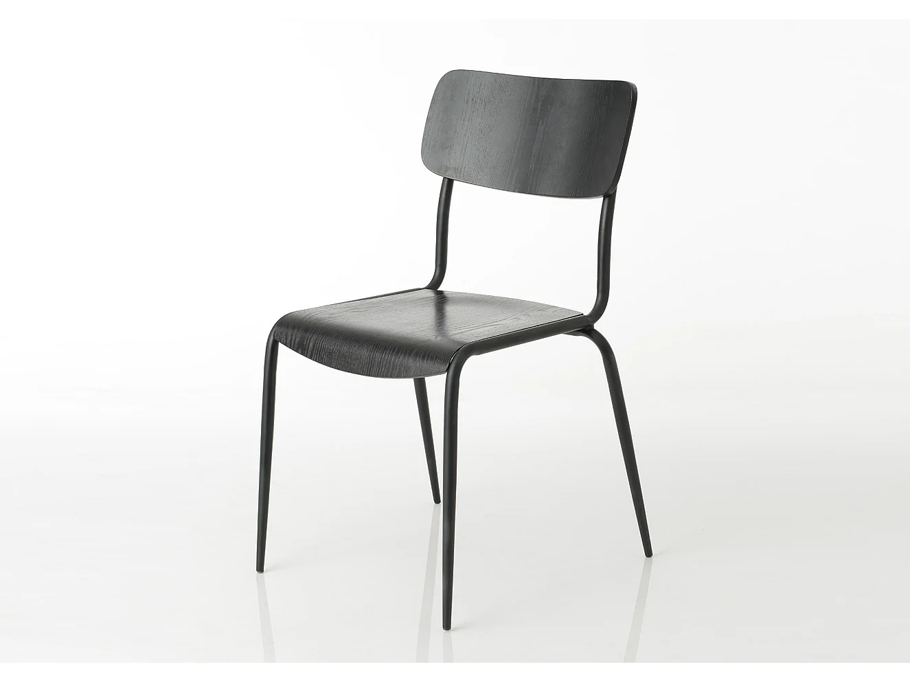 Chaise en bois noir Écolier