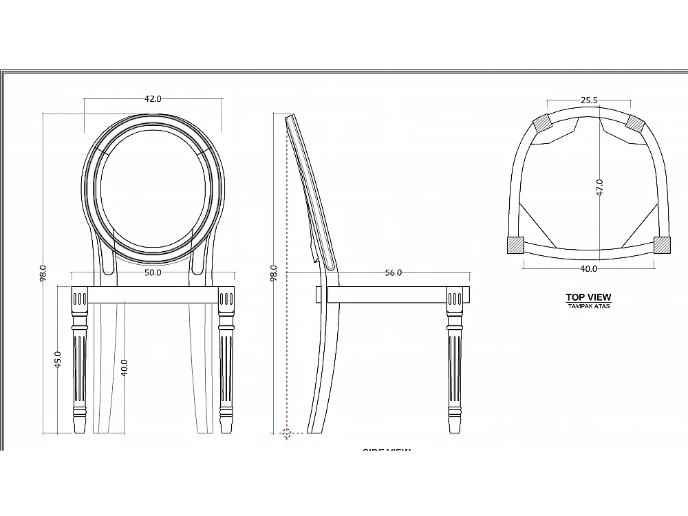 Chaise médaillon gris (lot de 2)