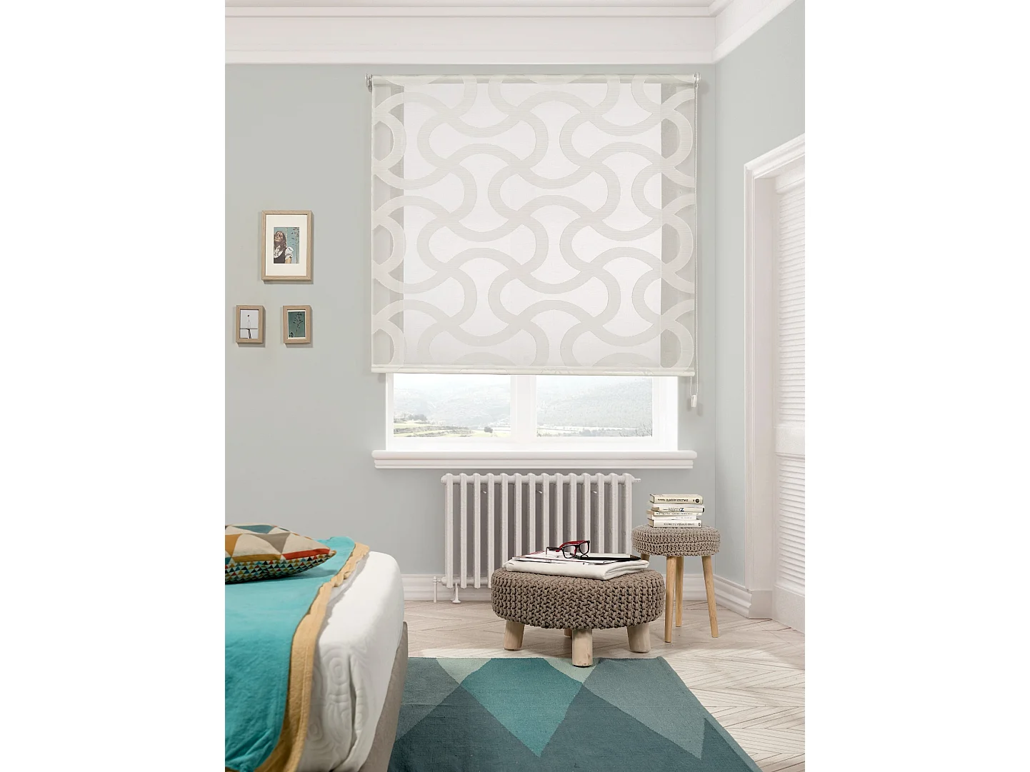 ESTORALIS | Estor Enrollable Translúcido de Visillo | 170 x 255 cm (Ancho por Alto) Tamaño de Tela 167 x 250 cm | Modelo BRONN Color Blanco