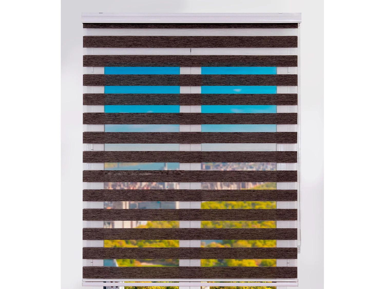 ESTORALIS | Estor Enrollable NOCHE y DIA | 100 x 255 cm (Ancho por Alto) Tamaño de Tela 97 x 250 cm | Modelo VARYS Color Marron