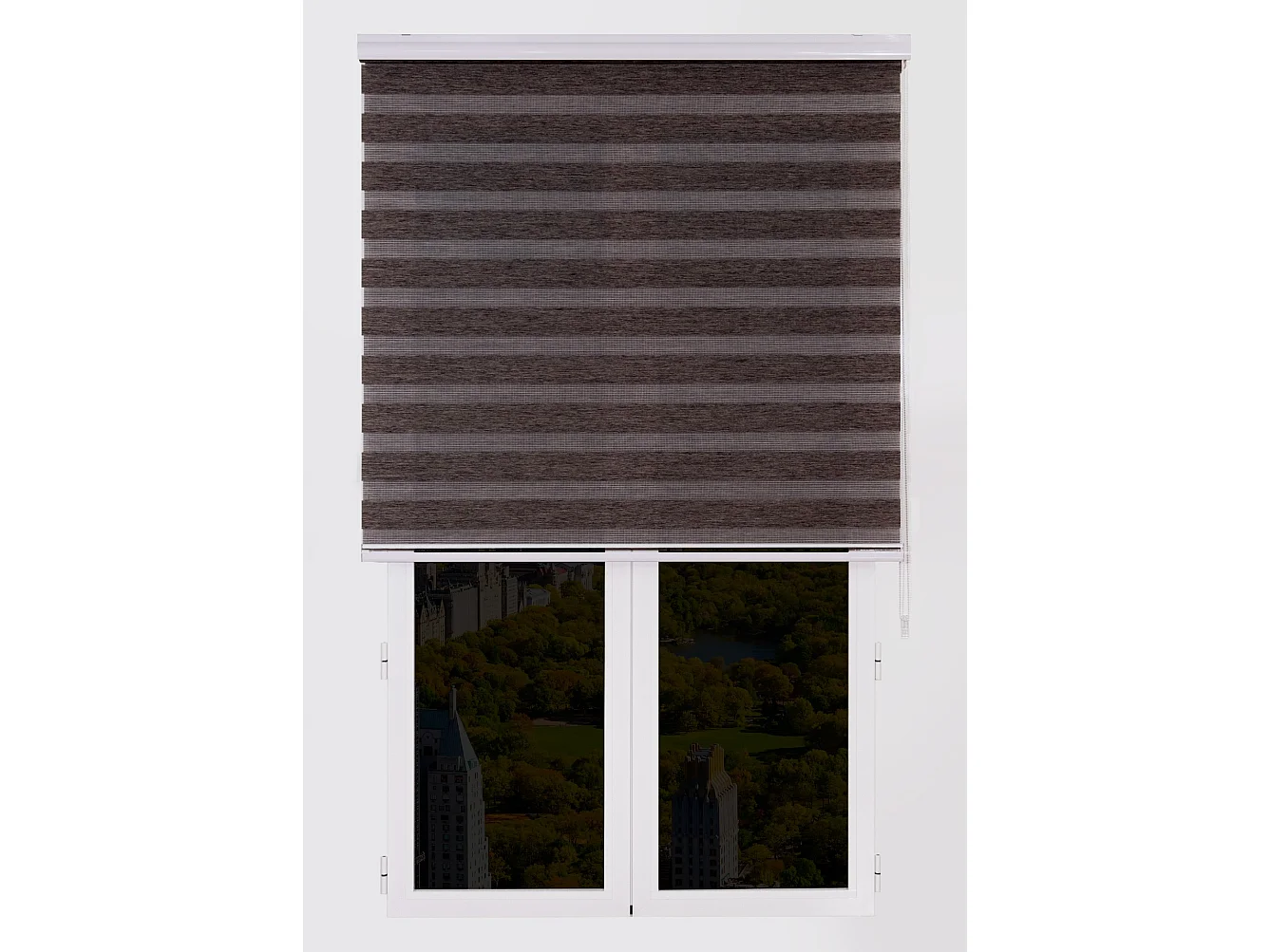 ESTORALIS | Estor Enrollable NOCHE y DIA | 100 x 255 cm (Ancho por Alto) Tamaño de Tela 97 x 250 cm | Modelo VARYS Color Marron