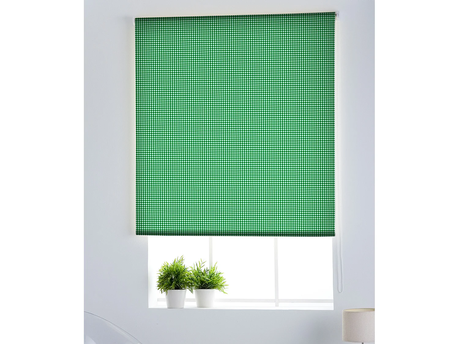 ESTORALIS | Estores Personalizados Easyfix de COCINA | 90 x 150 cm (Ancho por Alto) Tamaño de Tela 87 x 150 cm | Modelo VICHY-1 Color Verde
