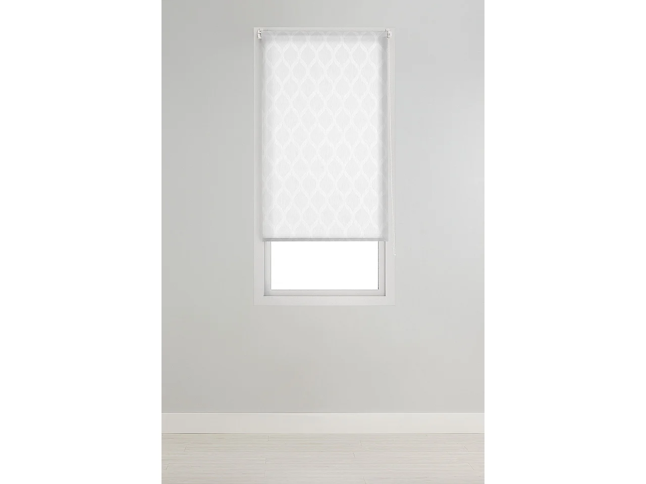 ESTORALIS | Estor Enrollable Translúcido de Visillo | 90 x 255 cm (Ancho por Alto) Tamaño de Tela 87 x 250 cm | Modelo DAVOS Color Blanco