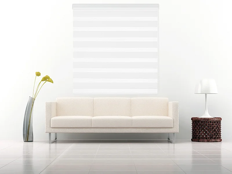 ESTORALIS | Estor Enrollable NOCHE y DIA | 145 x 180 cm (Ancho por Alto) Tamaño de Tela 142 x 175 cm | Modelo SANSA Color Blanco