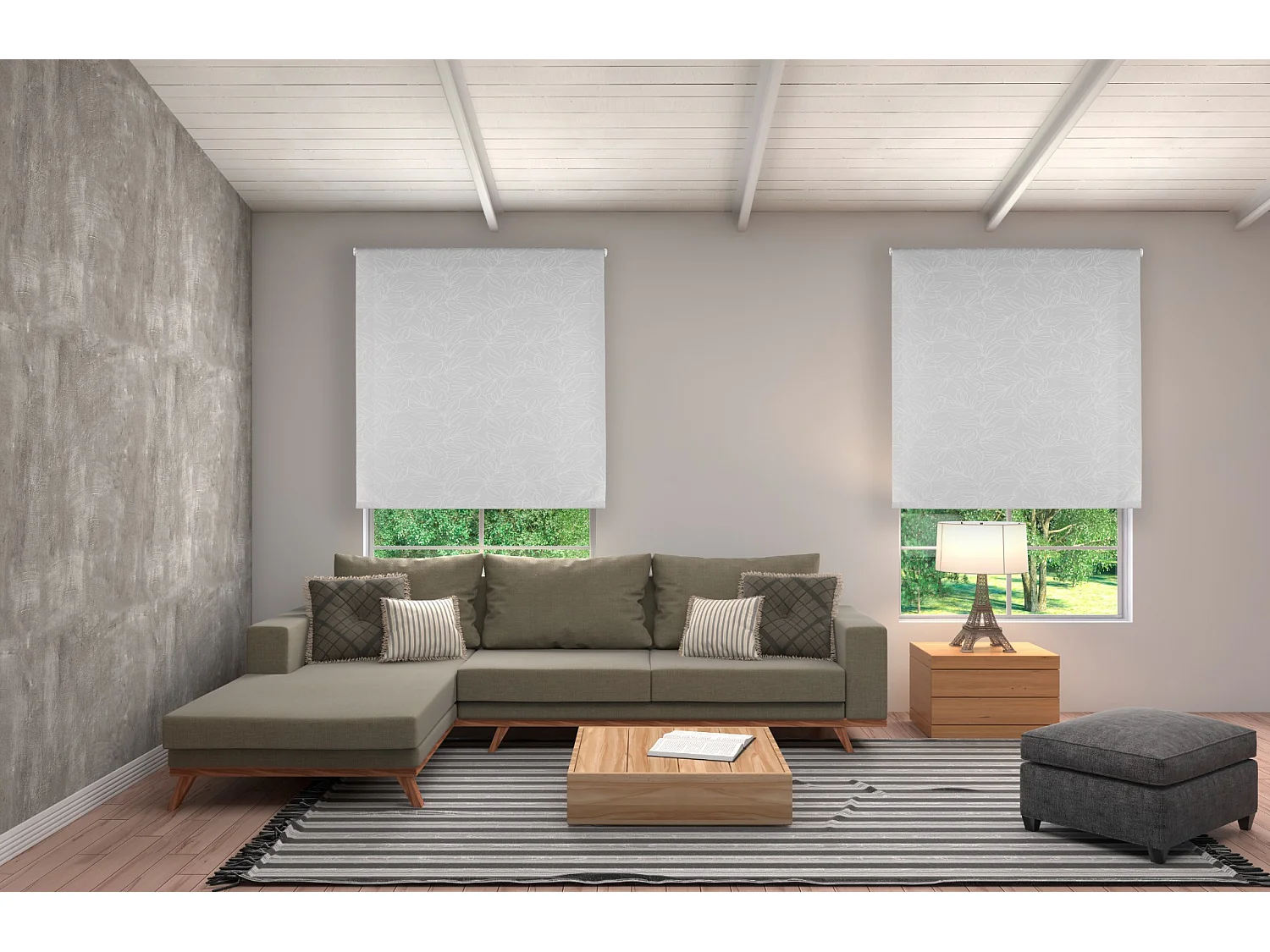 ESTORALIS | Estor Enrollable Translúcido | 110 x 255 cm (Ancho por Alto) Tamaño de Tela 107 x 250 cm | Modelo SELENE Color Gris
