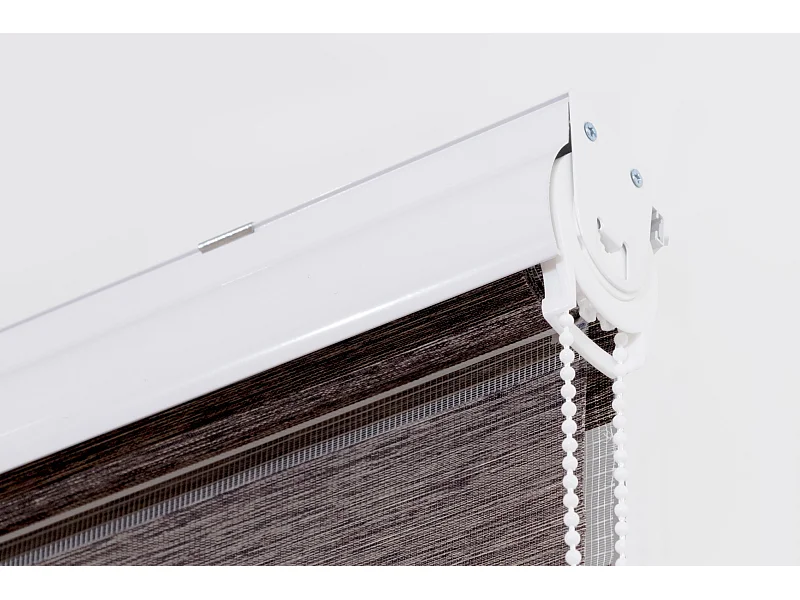 ESTORALIS | Estor Enrollable NOCHE y DIA | 120 x 255 cm (Ancho por Alto) Tamaño de Tela 117 x 250 cm | Modelo VARYS Color Marron