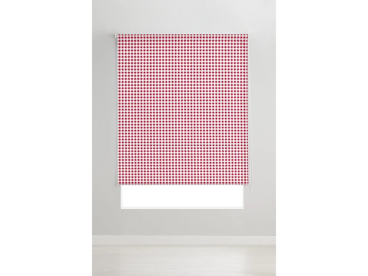 ESTORALIS | Estores Personalizados de COCINA | 140 x 180 cm (Ancho por Alto) Tamaño de Tela 137 x 175 cm | Modelo Vichy-2 Color Rojo