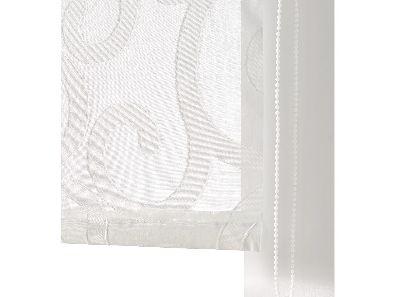 ESTORALIS | Estor Enrollable Translúcido de Visillo | 130 x 255 cm (Ancho por Alto) Tamaño de Tela 127 x 250 cm | Modelo ORNELLA Color Blanco