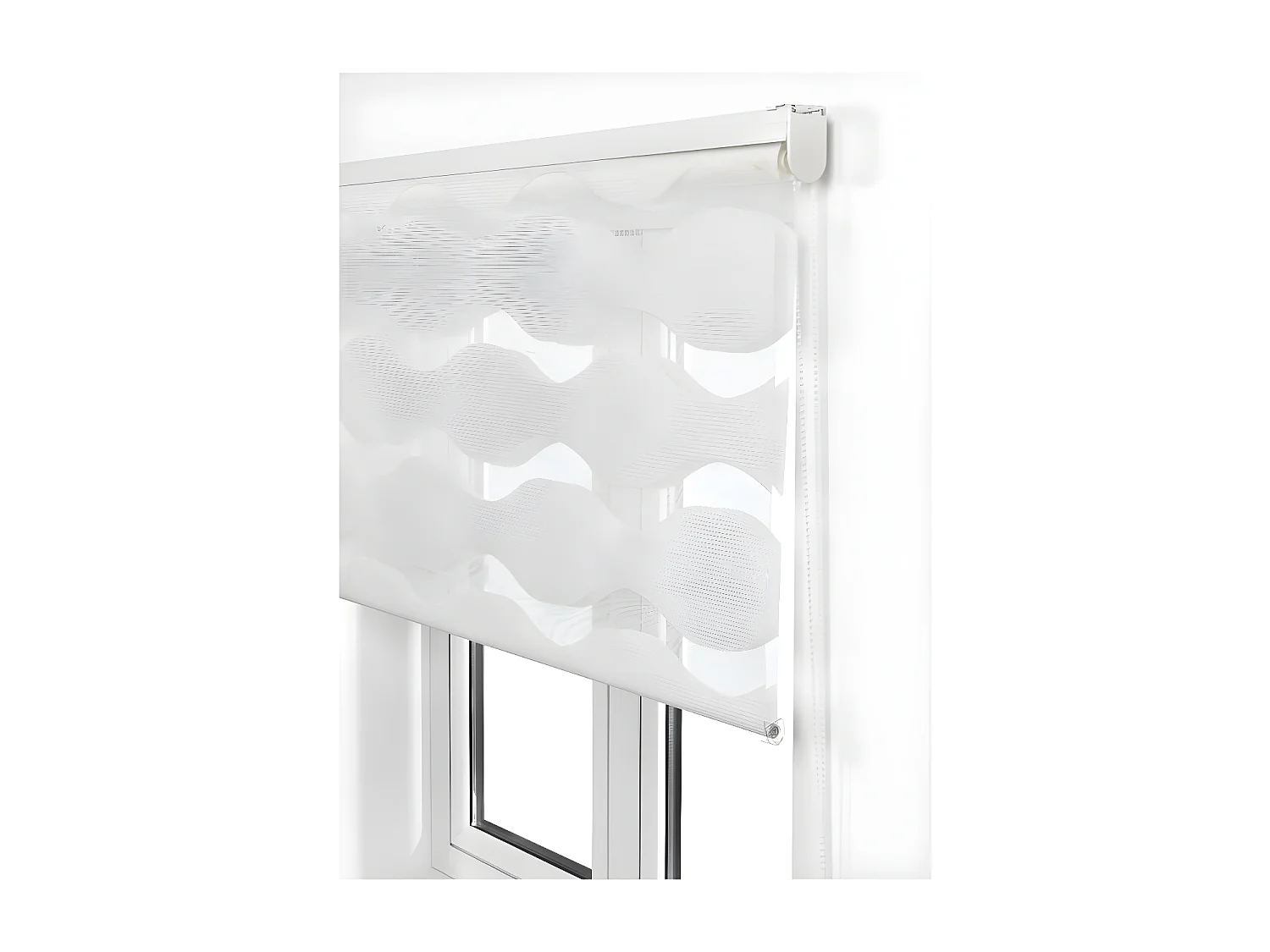 ESTORALIS | Estor Enrollable NOCHE y DIA | 105 x 180 cm (Ancho por Alto) Tamaño de Tela 102 x 175 cm | Modelo JEOR Color Blanco