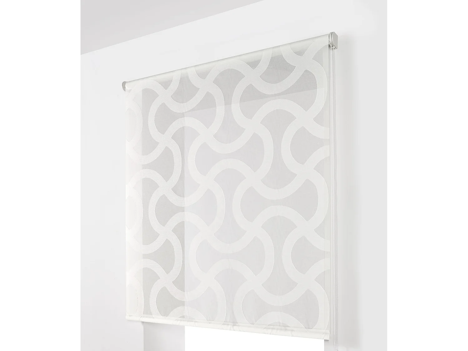 ESTORALIS | Estor Enrollable Translúcido de Visillo | 110 x 255 cm (Ancho por Alto) Tamaño de Tela 107 x 250 cm | Modelo BRONN Color Blanco