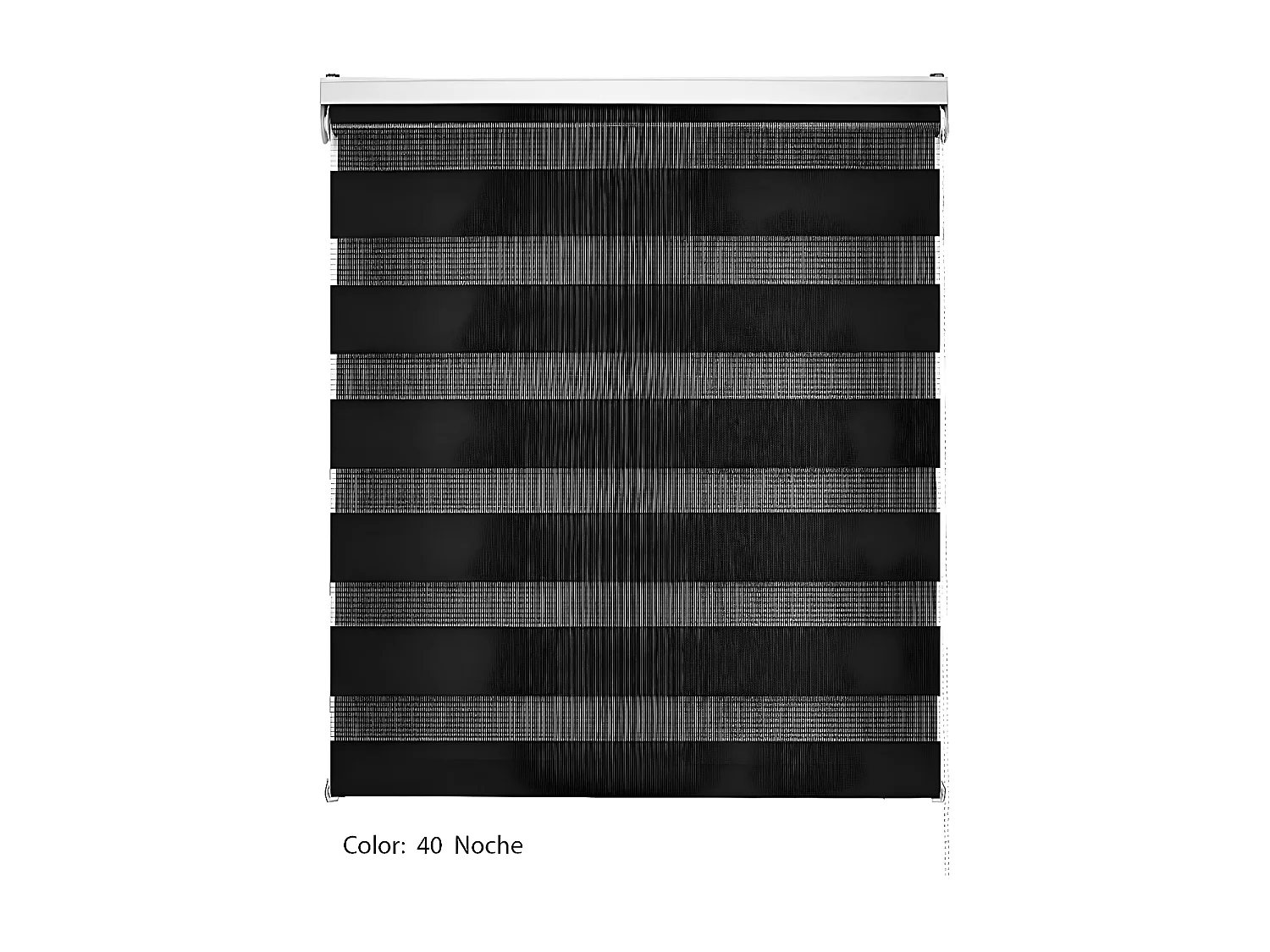 ESTORALIS | Estor Enrollable NOCHE y DIA | 105 x 180 cm (Ancho por Alto) Tamaño de Tela 102 x 175 cm | Modelo SHAE Color Negro