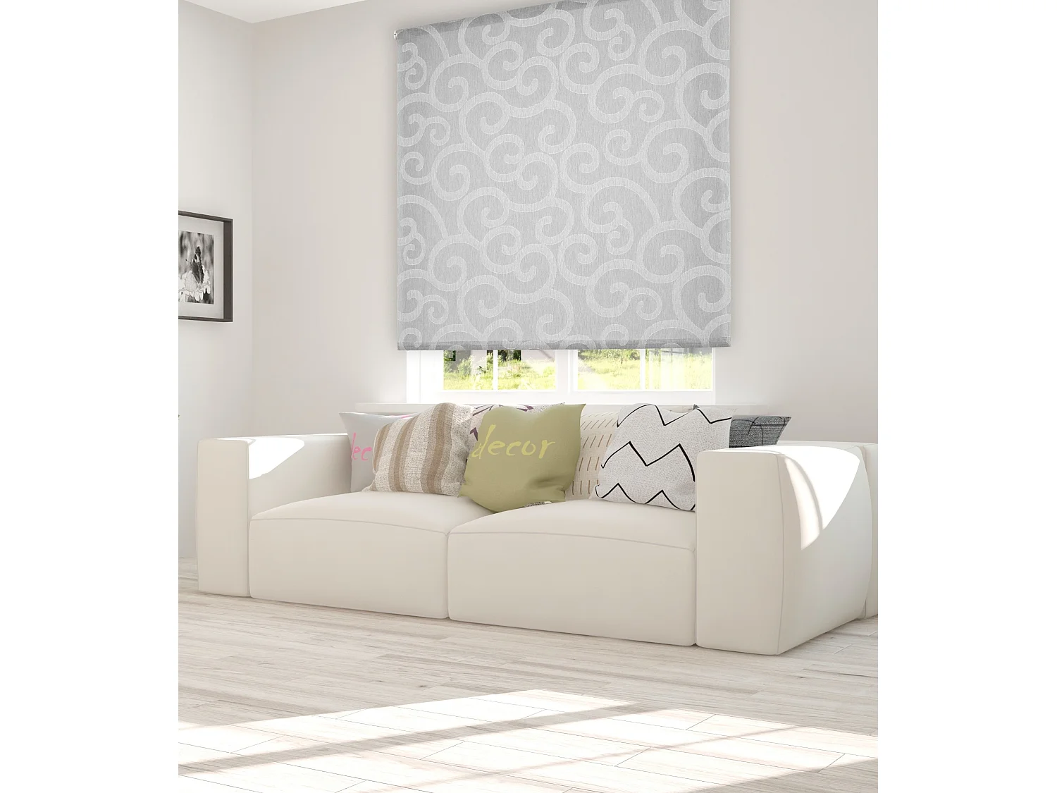 ESTORALIS | Estor Enrollable Translúcido de Visillo | 170 x 255 cm (Ancho por Alto) Tamaño de Tela 167 x 250 cm | Modelo ORNELLA Color Gris