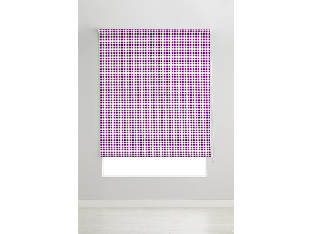 ESTORALIS | Estores Personalizados de COCINA | 150 x 180 cm (Ancho por Alto) Tamaño de Tela 147 x 175 cm | Modelo Vichy-2 Color Violeta