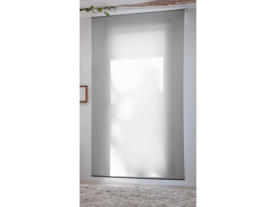 ESTORALIS | Estores Personalizados Easyfix TEXTURAS | 60 x 150 cm (Ancho por Alto) Tamaño de Tela 57 x 150 cm | Modelo Motas-1 Color Rosa