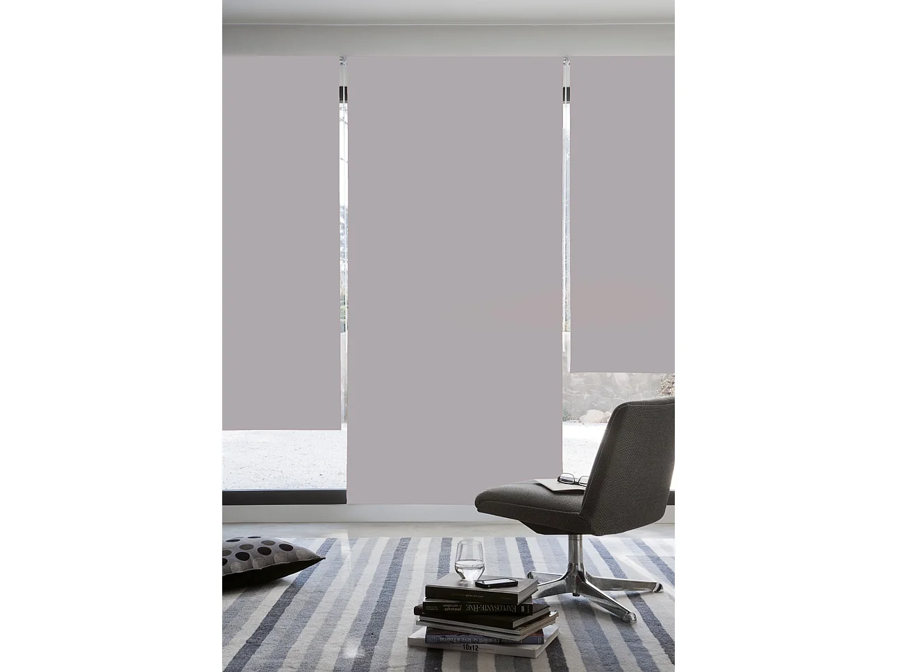 ESTORALIS | Estores Enrollables Opacos Easyfix  | 100 x 180 cm (Ancho por Alto) Tamaño de Tela 97 x 175 cm | Modelo DRACARYS Color Gris