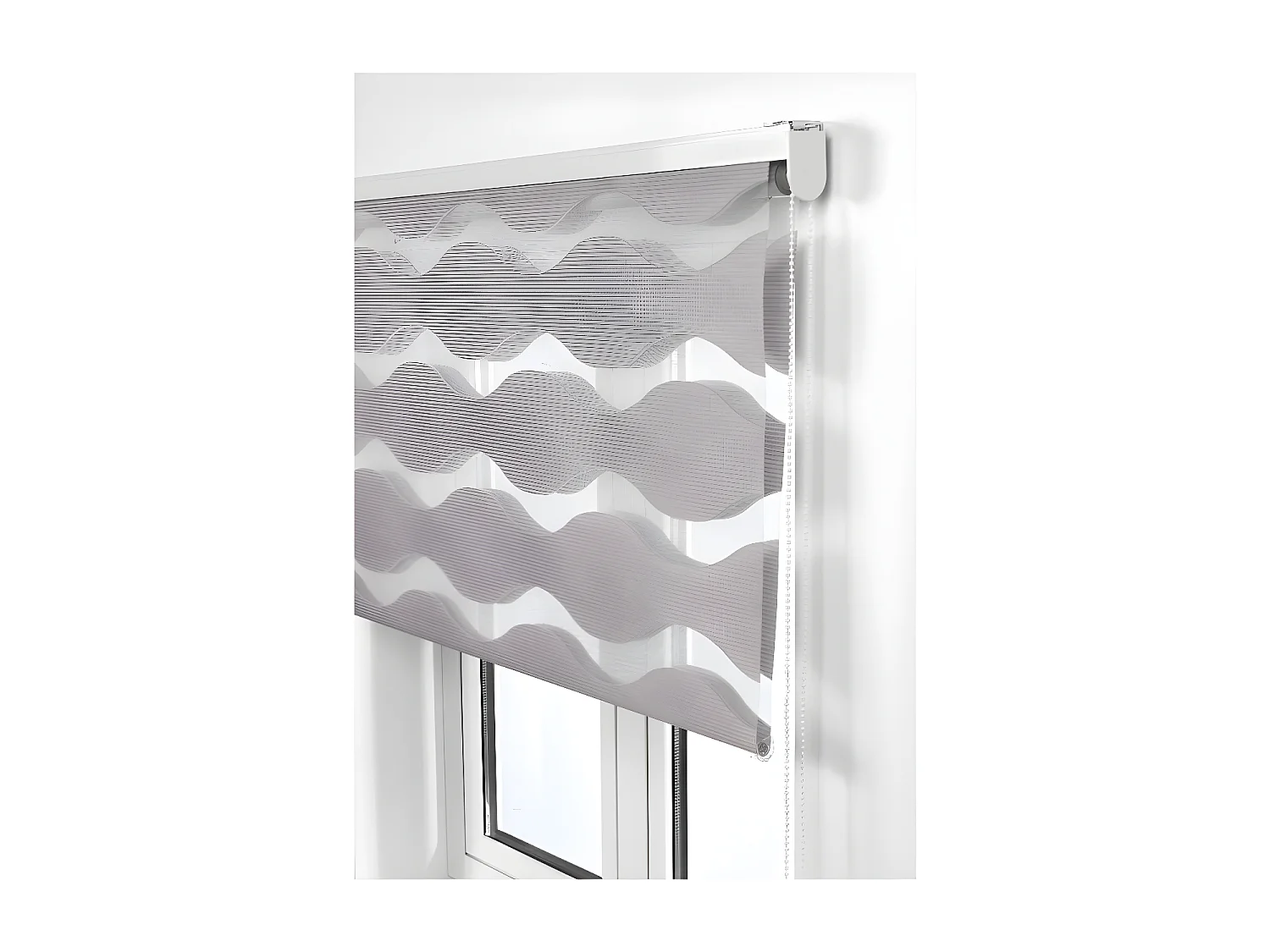 ESTORALIS | Estor Enrollable NOCHE y DIA | 125 x 180 cm (Ancho por Alto) Tamaño de Tela 122 x 175 cm | Modelo JEOR Color Gris