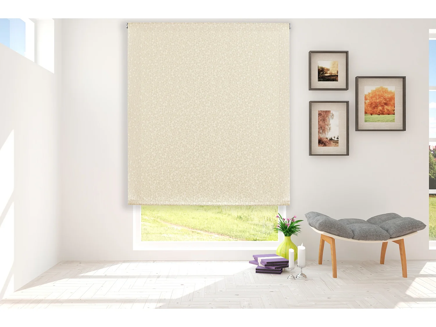 ESTORALIS | Estor Enrollable Translúcido | 170 x 255 cm (Ancho por Alto) Tamaño de Tela 167 x 250 cm | Modelo SANDOR Color Beige