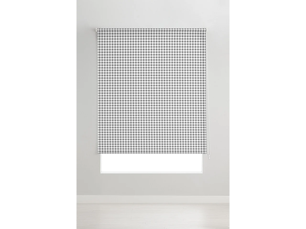 ESTORALIS | Estores Personalizados de COCINA | 90 x 180 cm (Ancho por Alto) Tamaño de Tela 87 x 175 cm | Modelo Vichy-2 Color Gris