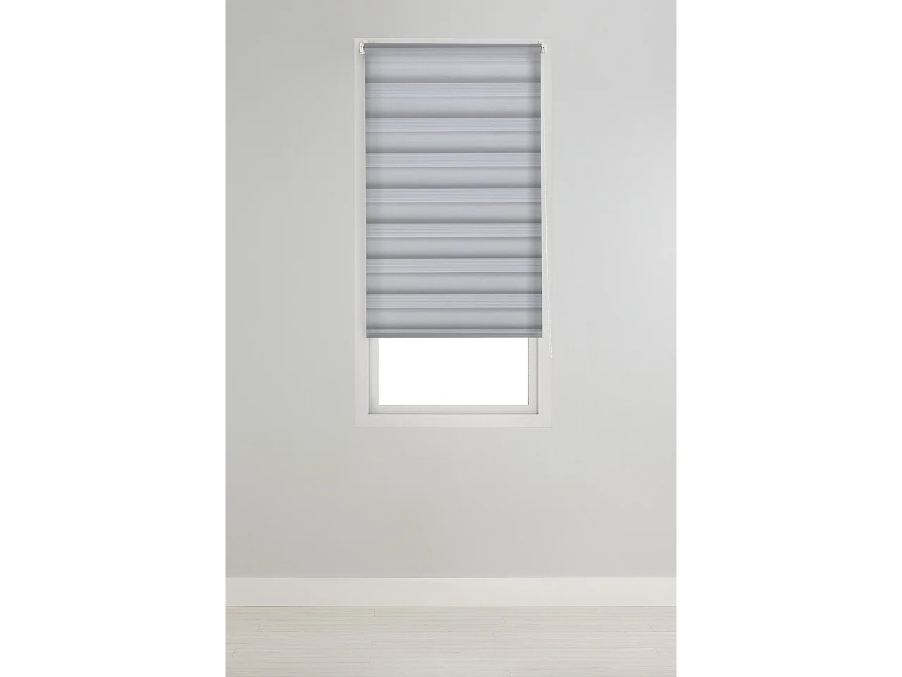 ESTORALIS | Estor Enrollable Noche y Día Easyfix  | 55 x 150 cm (Ancho por Alto) Tamaño de Tela 52 x 150 cm | Modelo VERAL Color Gris