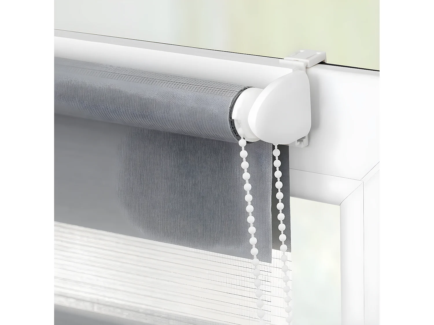 ESTORALIS | Estor Enrollable Noche y Día Easyfix  | 55 x 150 cm (Ancho por Alto) Tamaño de Tela 52 x 150 cm | Modelo VERAL Color Gris