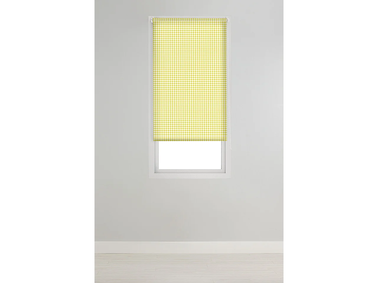 ESTORALIS | Estores Personalizados de COCINA | 100 x 180 cm (Ancho por Alto) Tamaño de Tela 97 x 175 cm | Modelo Vichy-2 Color Amarillo