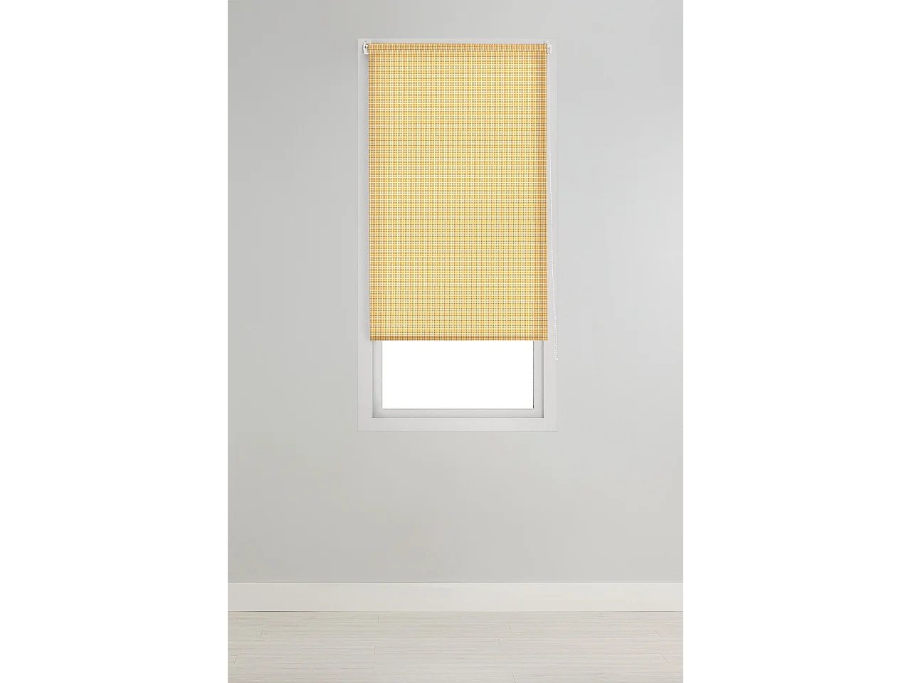 ESTORALIS | Estores Personalizados Easyfix de COCINA | 50 x 150 cm (Ancho por Alto) Tamaño de Tela 47 x 150 cm | Modelo VICHY-1 Color Amarillo