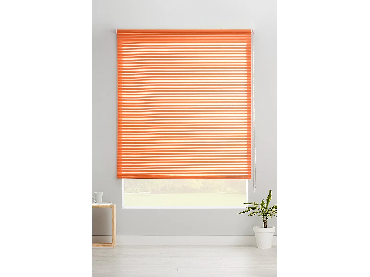 ESTORALIS | Estores Enrollables Translúcidos Easyfix  | 55 x 190 cm (Ancho por Alto) Tamaño de Tela 52 x 190 cm | Modelo ROBERT Color Naranja