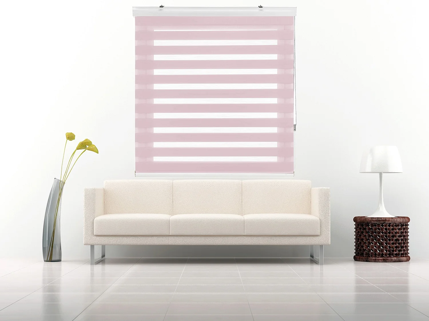 ESTORALIS | Estor Enrollable NOCHE y DIA | 125 x 255 cm (Ancho por Alto) Tamaño de Tela 122 x 250 cm | Modelo SANSA Color Rosa