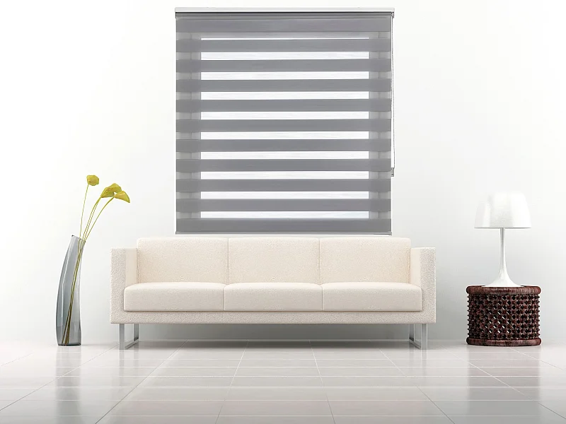 ESTORALIS | Estor Enrollable NOCHE y DIA | 105 x 180 cm (Ancho por Alto) Tamaño de Tela 102 x 175 cm | Modelo SHAE Color Gris