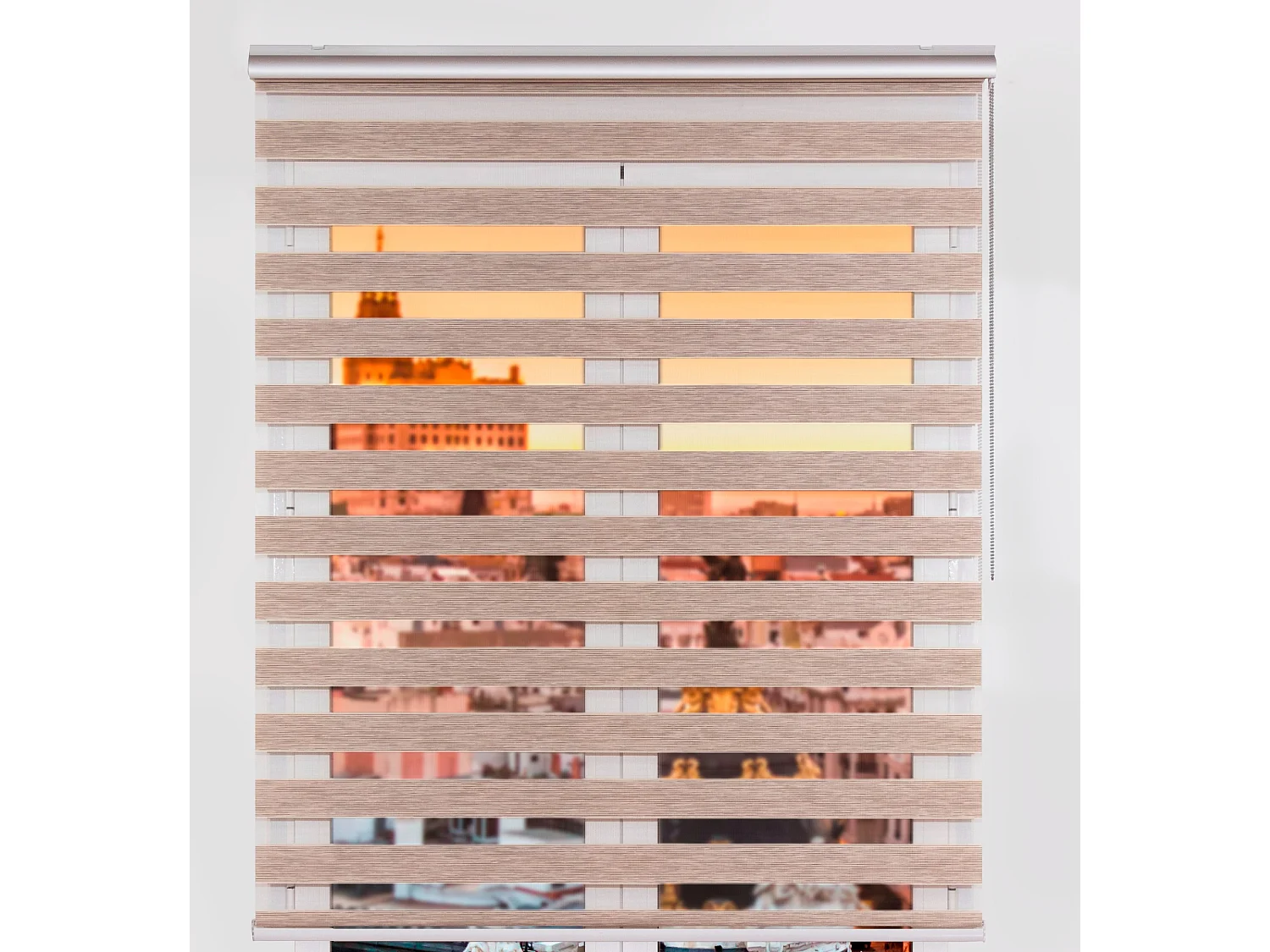 ESTORALIS | Estor Enrollable NOCHE y DIA | 100 x 255 cm (Ancho por Alto) Tamaño de Tela 97 x 250 cm | Modelo MARGAERY Color Beige