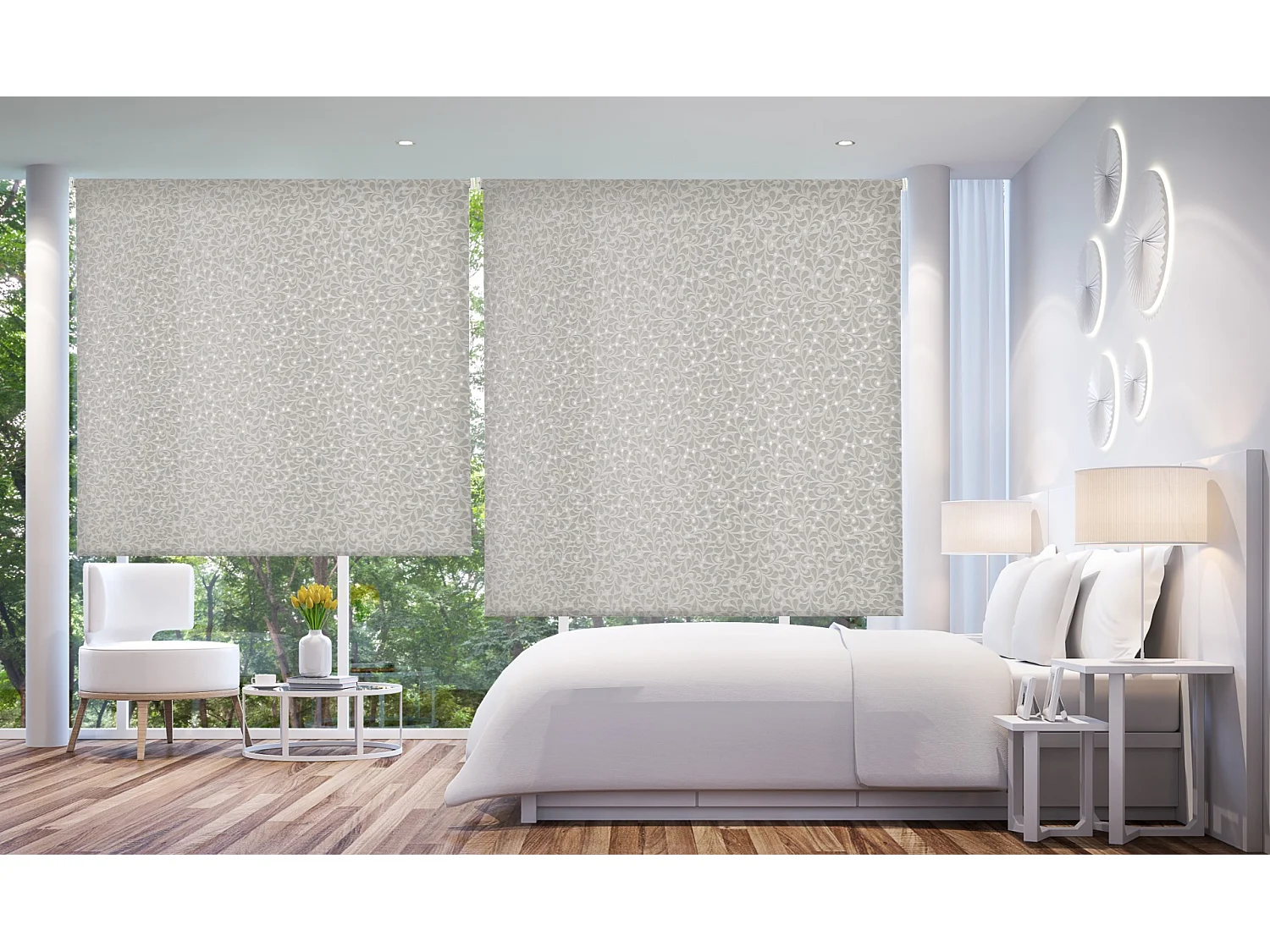 ESTORALIS | Estores Enrollables Translúcidos Easyfix  | 55 x 180 cm (Ancho por Alto) Tamaño de Tela 52 x 180 cm | Modelo SANDOR Color Gris