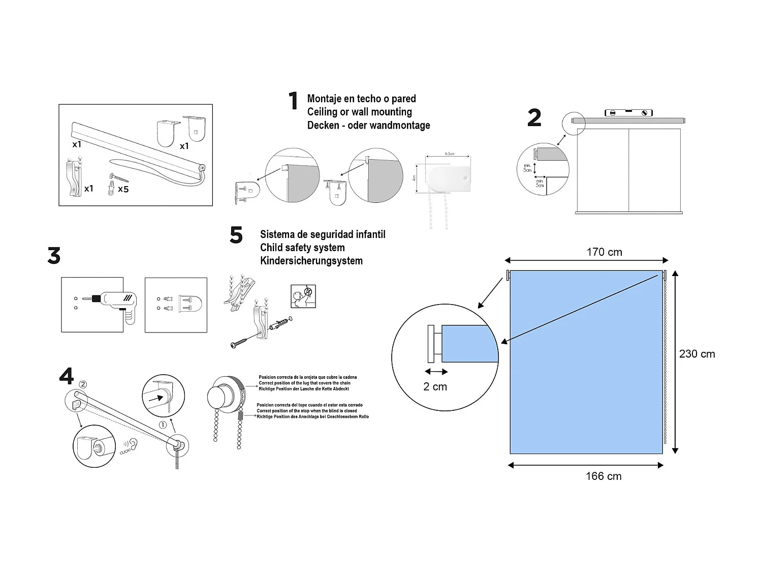 ESTORALIS | Estores Enrollables Opaco | 170 x 235 cm (Ancho por Alto) Tamaño de Tela 167 x 230 cm | Modelo DRACARYS Color Violeta