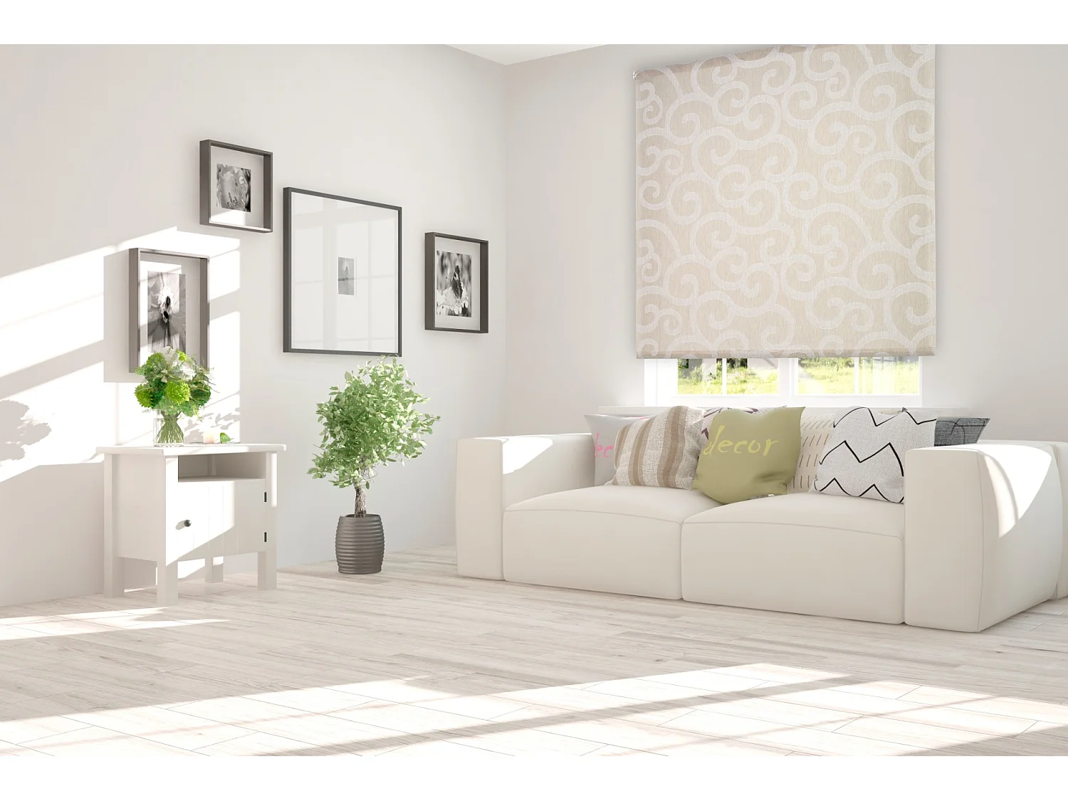 ESTORALIS | Estor Enrollable Translúcido de Visillo | 170 x 255 cm (Ancho por Alto) Tamaño de Tela 167 x 250 cm | Modelo ORNELLA Color Beige