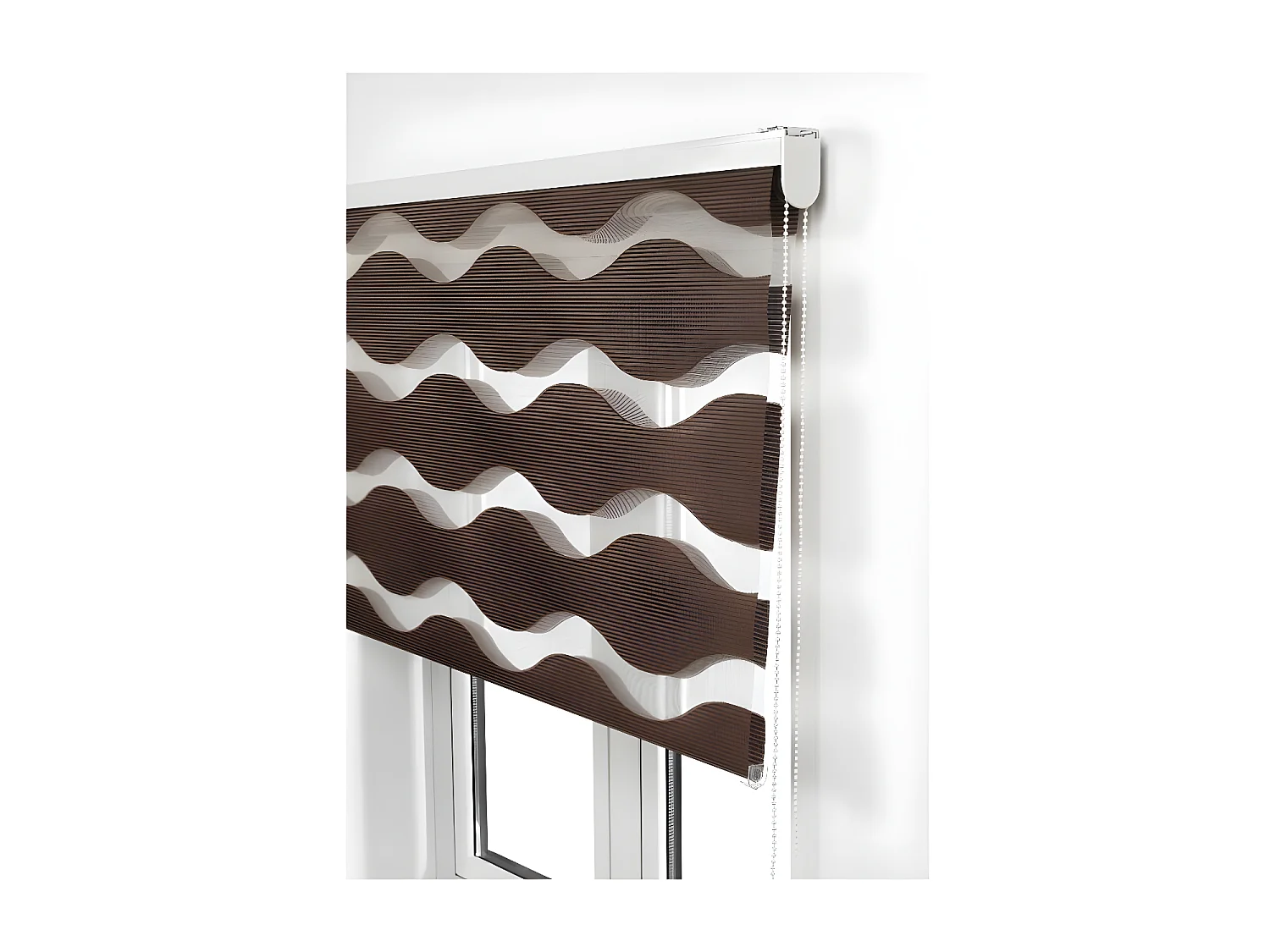 ESTORALIS | Estor Enrollable NOCHE y DIA | 125 x 180 cm (Ancho por Alto) Tamaño de Tela 122 x 175 cm | Modelo JEOR Color Marron