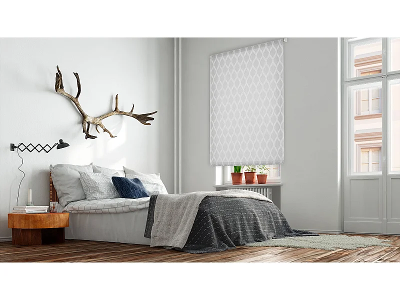 ESTORALIS | Estor Enrollable Translúcido de Visillo | 150 x 255 cm (Ancho por Alto) Tamaño de Tela 147 x 250 cm | Modelo DAVOS Color Gris