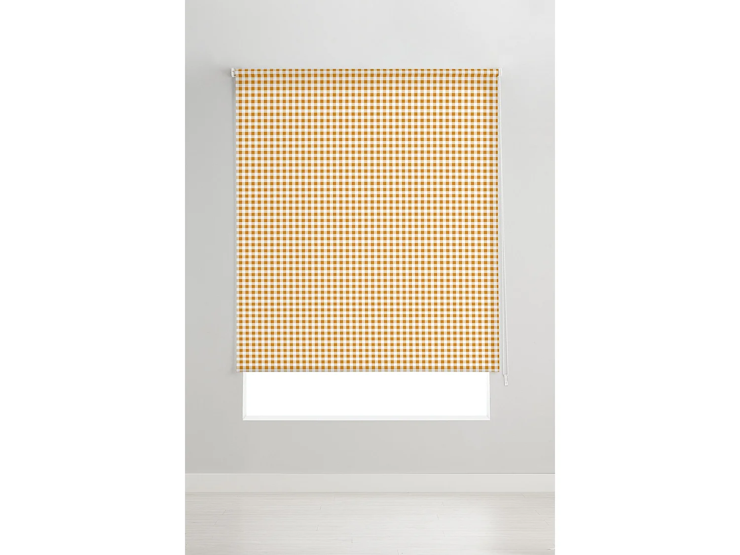 ESTORALIS | Estores Personalizados de COCINA | 80 x 180 cm (Ancho por Alto) Tamaño de Tela 77 x 175 cm | Modelo Vichy-2 Color Naranja