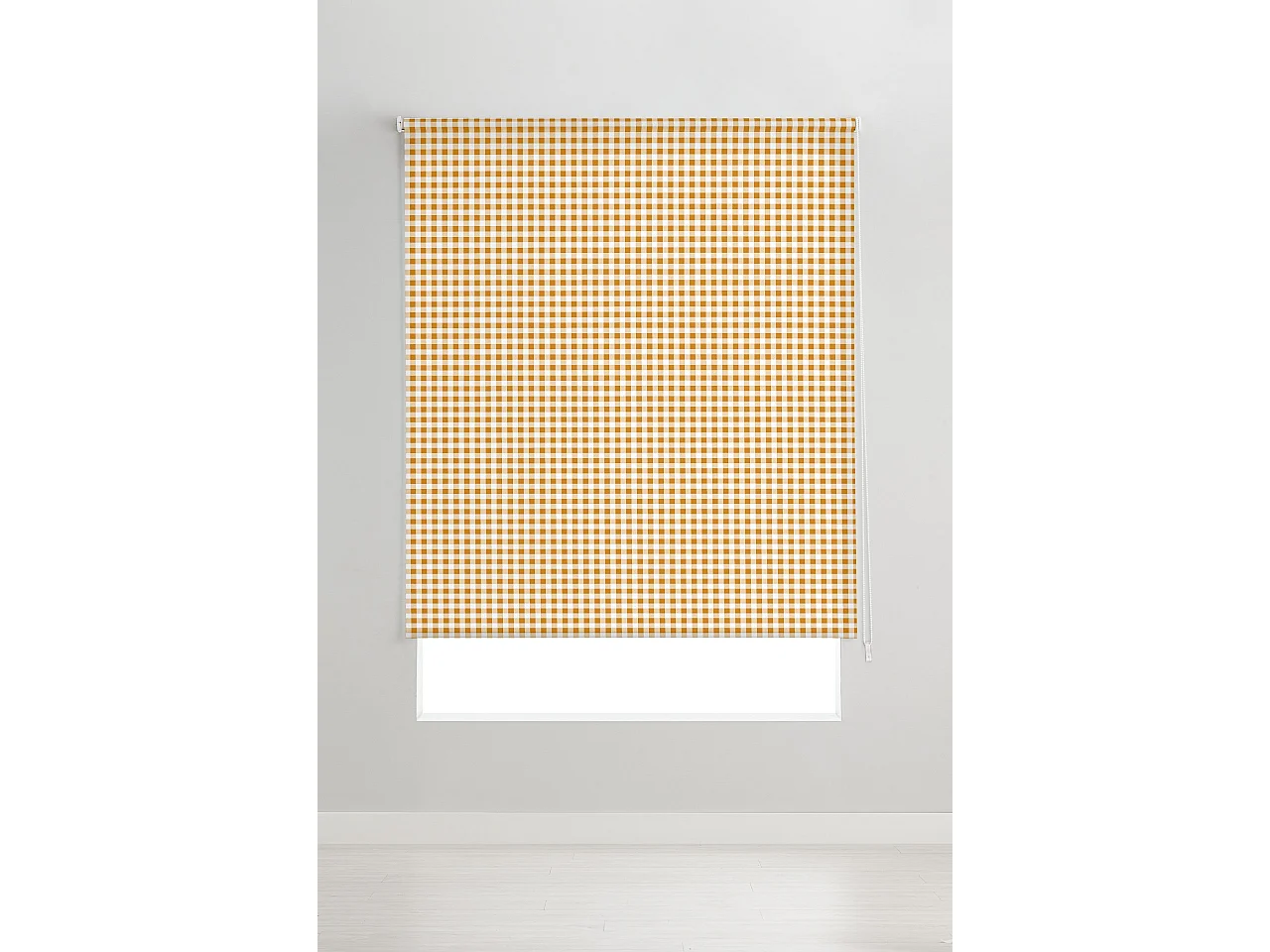 ESTORALIS | Estores Personalizados de COCINA | 80 x 180 cm (Ancho por Alto) Tamaño de Tela 77 x 175 cm | Modelo Vichy-2 Color Naranja