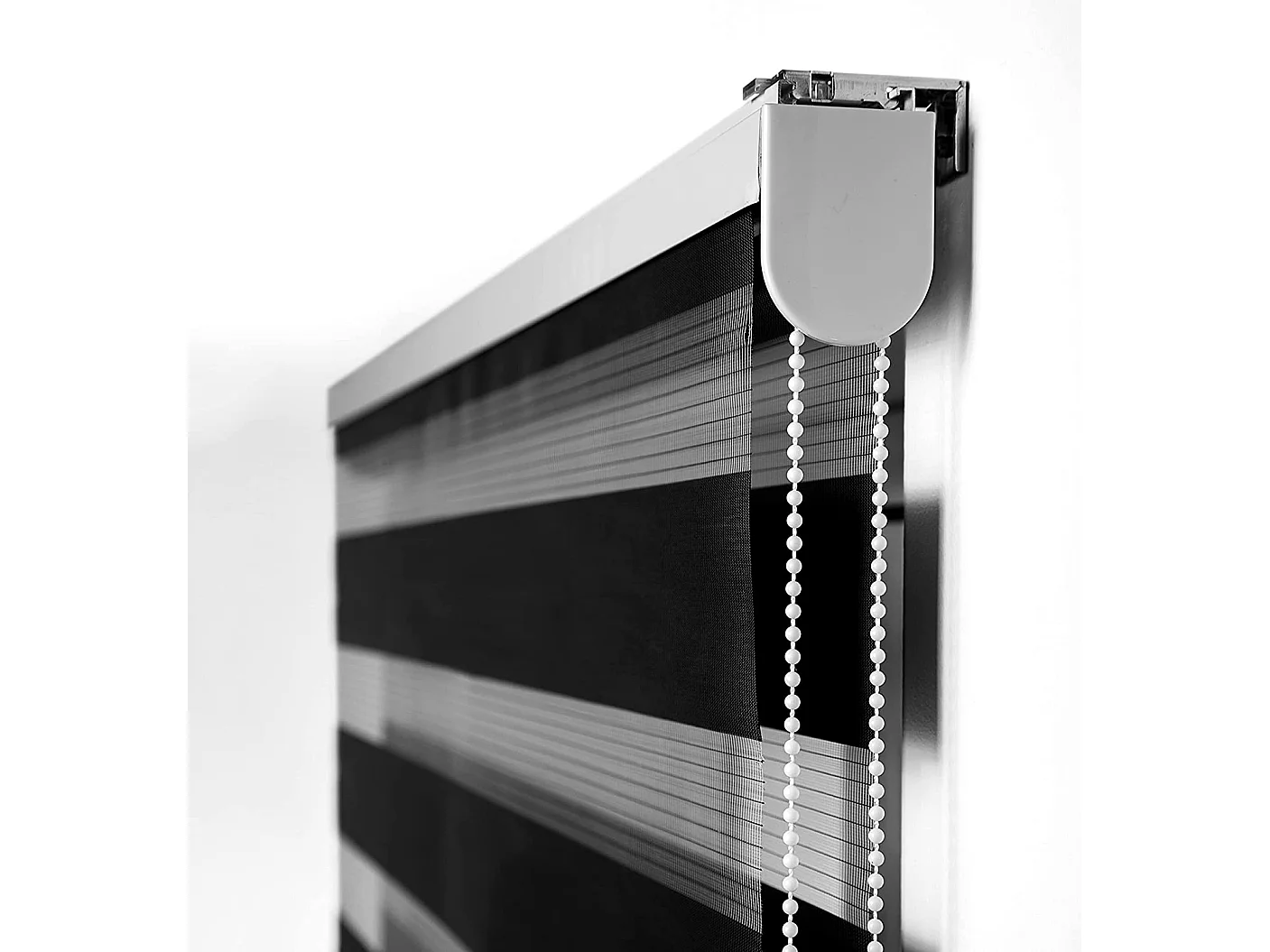 ESTORALIS | Estor Enrollable NOCHE y DIA | 145 x 180 cm (Ancho por Alto) Tamaño de Tela 142 x 175 cm | Modelo SHAE Color Negro