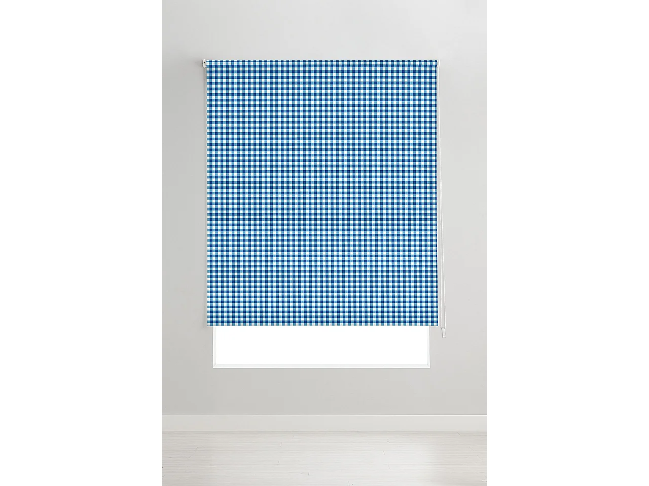 ESTORALIS | Estores Personalizados de COCINA | 80 x 180 cm (Ancho por Alto) Tamaño de Tela 77 x 175 cm | Modelo Vichy-2 Color Azul