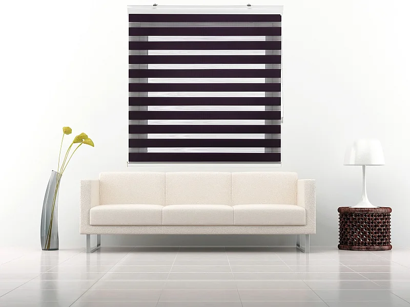 ESTORALIS | Estor Enrollable NOCHE y DIA | 105 x 255 cm (Ancho por Alto) Tamaño de Tela 102 x 250 cm | Modelo SANSA Color Violeta