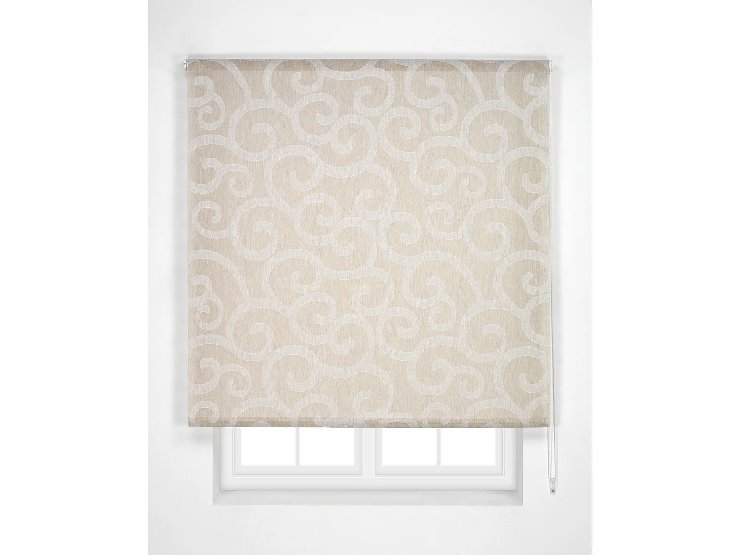 ESTORALIS | Estor Enrollable Translúcido de Visillo | 90 x 255 cm (Ancho por Alto) Tamaño de Tela 87 x 250 cm | Modelo ORNELLA Color Beige