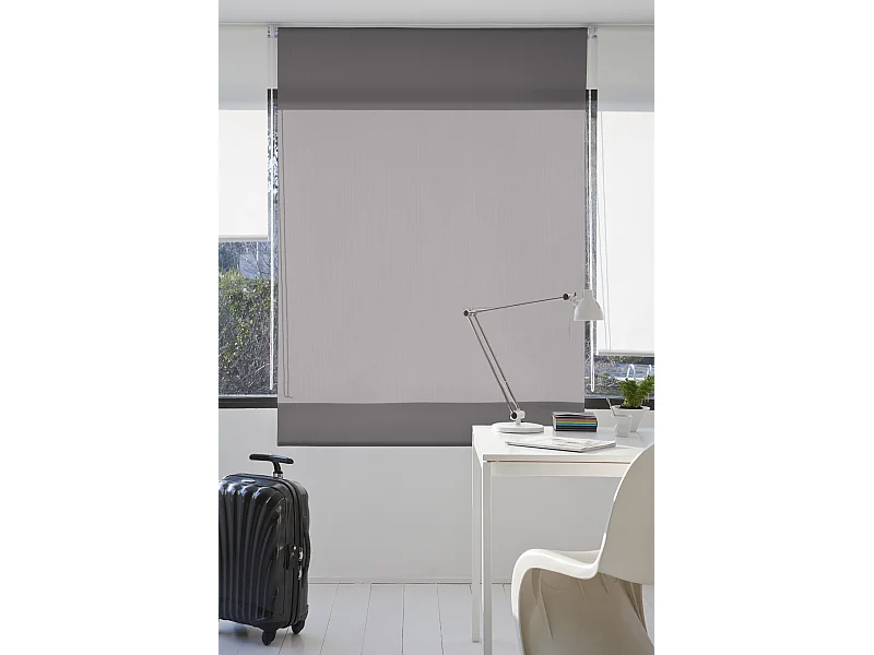 ESTORALIS | Estores Enrollables Translúcidos Easyfix  | 45 x 180 cm (Ancho por Alto) Tamaño de Tela 42 x 175 cm | Modelo ARAL Color Gris