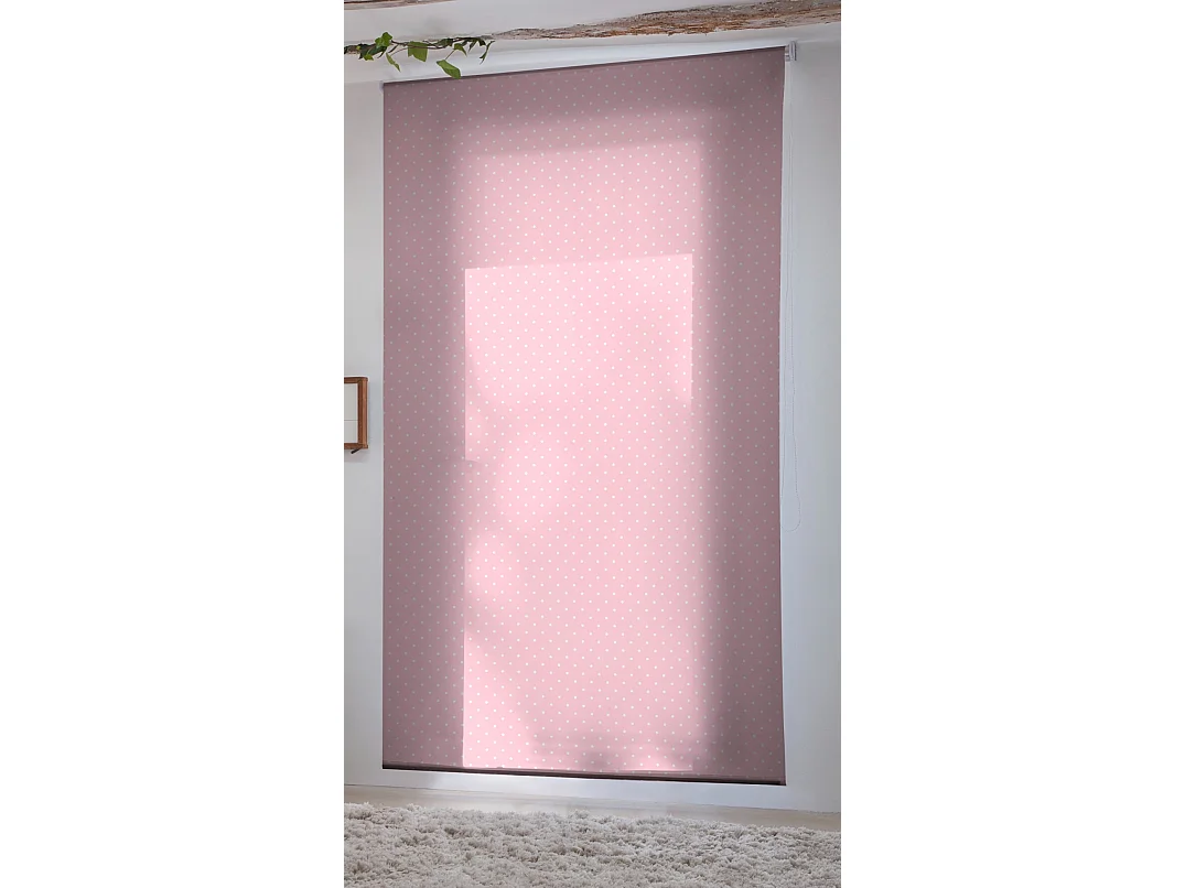 ESTORALIS | Estores Personalizados Easyfix TEXTURAS | 90 x 150 cm (Ancho por Alto) Tamaño de Tela 87 x 150 cm | Modelo Motas-2 Color Rosa