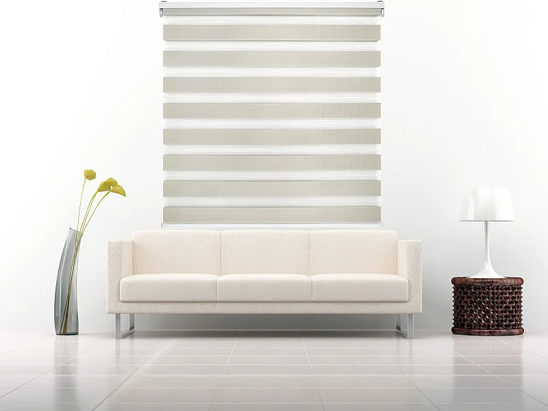 ESTORALIS | Estor Enrollable NOCHE y DIA | 170 x 255 cm (Ancho por Alto) Tamaño de Tela 167 x 250 cm | Modelo SHAE Color Beige