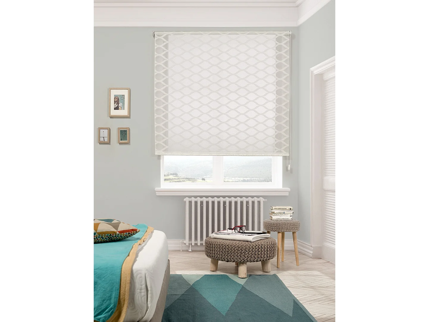 ESTORALIS | Estor Enrollable Translúcido de Visillo | 170 x 255 cm (Ancho por Alto) Tamaño de Tela 167 x 250 cm | Modelo DAVOS Color Blanco