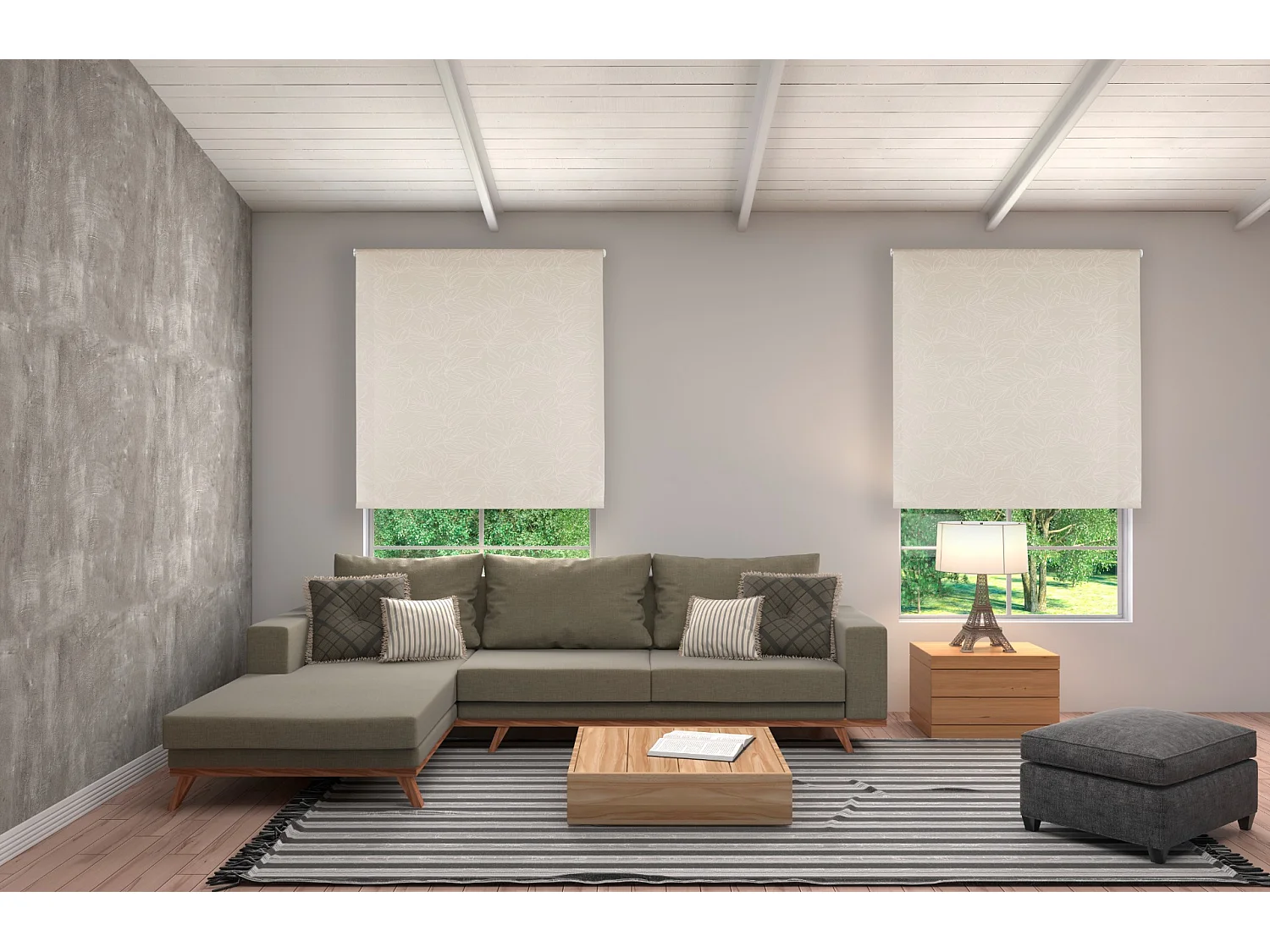 ESTORALIS | Estor Enrollable Translúcido | 170 x 255 cm (Ancho por Alto) Tamaño de Tela 167 x 250 cm | Modelo SELENE Color Beige