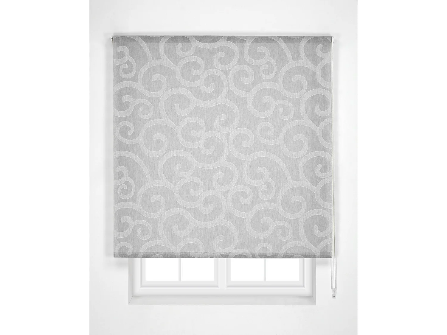 ESTORALIS | Estor Enrollable Translúcido de Visillo | 90 x 255 cm (Ancho por Alto) Tamaño de Tela 87 x 250 cm | Modelo ORNELLA Color Gris