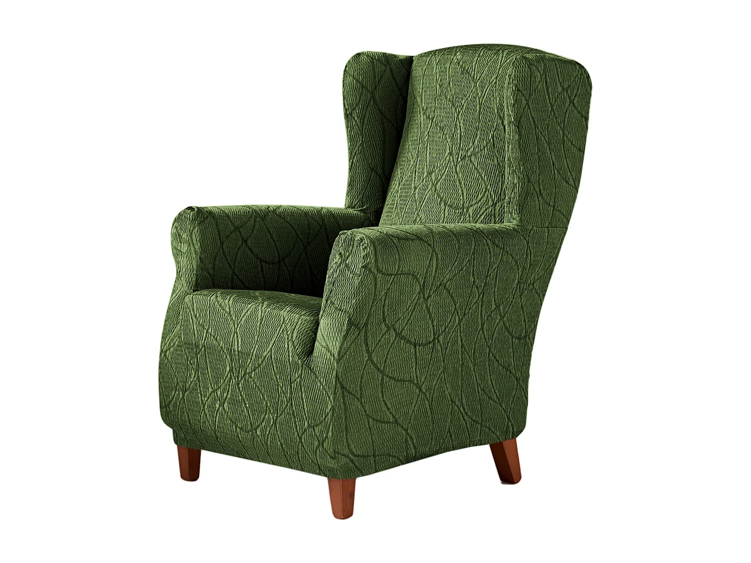 ESTORALIS | Funda Sillon Tejido Elastico Resistente | Para Sillon Orejero | Tamaño ( de 70 a 110 cm. )  | Modelo ALEXIA Color Verde